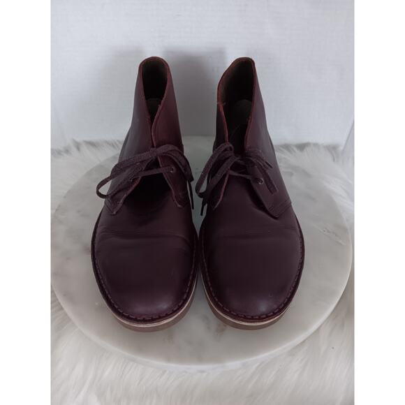 Clarks Bushacre Men\'s Size 10 Desert Boots Leather Burgundy 15522 main image 16